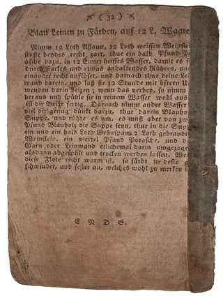 Nützliches und sehr bewarht befundenes Weiber-Büchlein; Welches den Schwangern Weiber und Hebammen einen wahren Unterricht ertheilet, wie sich selbige vor und nach der Geburt zu verhalten haben. Nebst einem Anhang, Bestehend, aus den aller auserlesensten Mits teln, beydes für Mutter und Kind. Wie auch einige sonderbare Anweisungen, unterschiedliche Wasser zw. zu Bereiten, welche dem Gesicht und Wangen eine schine, zarte und frische Farbe verschaffen. Auch eine Anweisung, Blau und Roth zu Fårben.