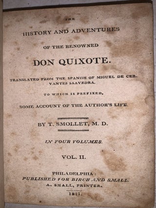 The History and Adventures of the Renowned Don Quixote.