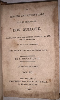 The History and Adventures of the Renowned Don Quixote.