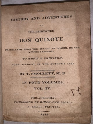 The History and Adventures of the Renowned Don Quixote.