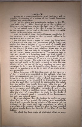 History of the Fourth Tennessee Cavalry: U.S.A. War of the Rebellion 1861-65: All of Which I Saw and Part of What I Was