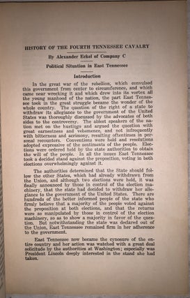 History of the Fourth Tennessee Cavalry: U.S.A. War of the Rebellion 1861-65: All of Which I Saw and Part of What I Was