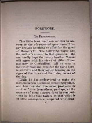 The Genius of Free-Masonry and the Twentieth-Century Crusade