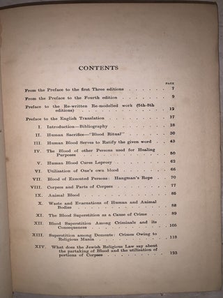 The Jew and Human Sacrifice: [Human Blood and Jewish Ritual] An Historical and Sociological Inquiry