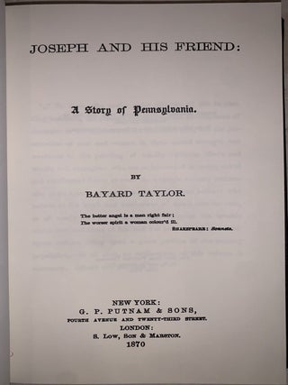 Joseph and His Friend: A Tale of Pennsylvania