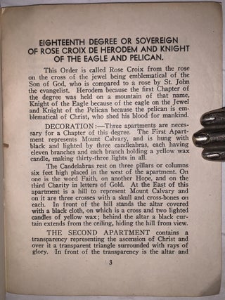Official Guide and Degree of the Sovereign Chapter of Rose Croix: Eighteenth Degree, or Sovereign of Rose Croix de Herodem and Knight of the Eagle and Pelican.