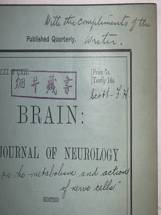 On the Metabolism and Action of Nerve Cells. Offprint from Brain: A Journal of Neurology.