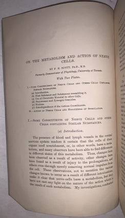 On the Metabolism and Action of Nerve Cells. Offprint from Brain: A Journal of Neurology.