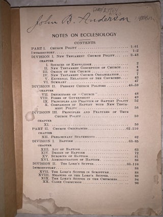 Notes on Ecclesiology