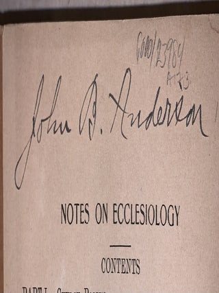 Notes on Ecclesiology