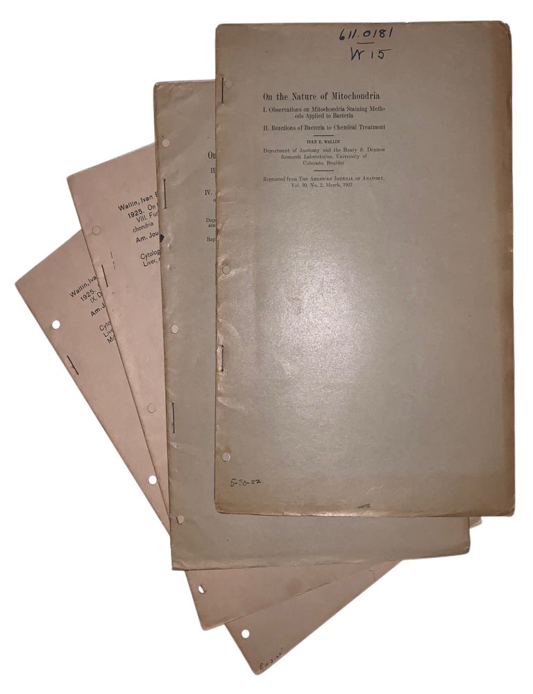 Item #538 On the Nature of Mitochondria: Parts I&ndash;IV, VIII & IX. Four Offprints, 1922&ndash;1925. Ivan Emanuel Wallin.
