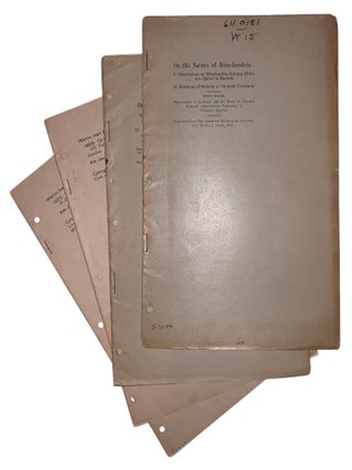 On the Nature of Mitochondria: Parts I&ndash;IV, VIII & IX. Four Offprints, 1922&ndash;1925