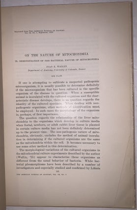 On the Nature of Mitochondria: Parts I–IV, VIII & IX. Four Offprints, 1922–1925