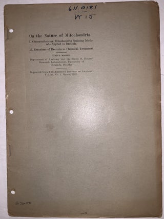 On the Nature of Mitochondria: Parts I&ndash;IV, VIII & IX. Four Offprints, 1922&ndash;1925