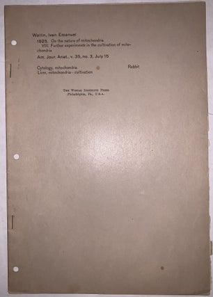 On the Nature of Mitochondria: Parts I–IV, VIII & IX. Four Offprints, 1922–1925