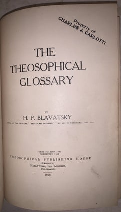 The Theosophical Glossary