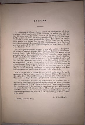 The Theosophical Glossary