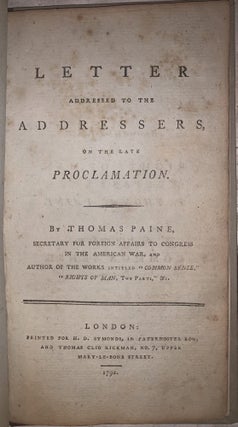 Letter Addressed to the Addressers, on the Late Proclamation.