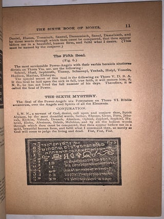 The Sixth and Seventh Books of Moses: or Moses' Magical Spirit-Art, Known as the Wonderful Arts of the Old Wise Hebrews, taken from the Mosaic book of the Cabala and the Talmud, for the good of Mankind; Translated from the German, Word for Word, According to Old Writings. With Numerous Engravings.