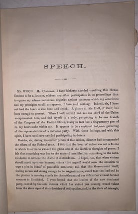 Speech of Benjamin Wood, of New York, on the State of the Union, in the House of Representatives, May 16th, 1862
