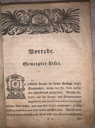 A Compleat English Dictionary, oder vollständiges Englisch-Deutsches Wörterbuch; together with Neues Deutsch-Englisches Wörterbuch