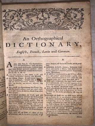 A Compleat English Dictionary, oder vollständiges Englisch-Deutsches Wörterbuch; together with Neues Deutsch-Englisches Wörterbuch